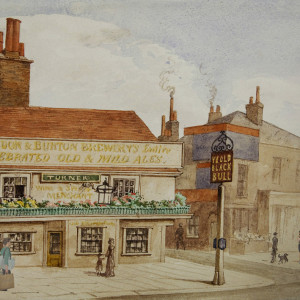 View of the Old Black Bull Public House in Stratford, Newham